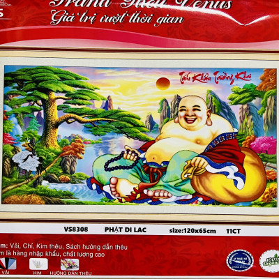 Tranh thêu kín Phật di lặc vs8308, kích thước 120 x 65 cm