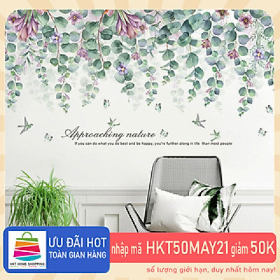 Sticker Giấy Dán Tường Decal Dán tường Mẫu Hoa Lá Cực Xinh ZH013