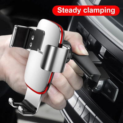 Bộ đế giữ điện thoại khóa tự động dùng cho xe hơi Baseus Metal Age Gravity Car Mount - hàng chính hãng