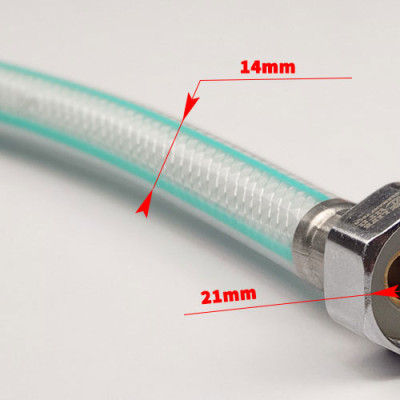 Dây cấp nước nhựa bọc bố dù chịu áp cao dài 60cm Eurolife EL-DCN60 (Trắng xanh)