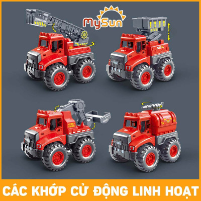 Bộ đồ chơi xe cứu hỏa chữa cháy mô hình cho bé 1 2 3 4 5 tuổi.