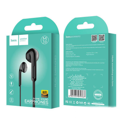 Tai Nghe Có Dây 3,5mm M39  - Hoco Âm Thanh Hay Có Micrô  + Tặng kèm 1 Ghế Đỡ Điện Thoại Đa Năng T2- Hàng Chính Hãng
