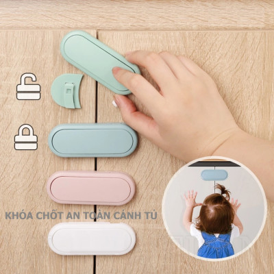 Chốt Cánh Tủ, Chốt Nhựa An Toàn, Chốt Khóa Cửa Tủ Nhiều Màu Lựa Chọn, Chống Kẹp Tay Bảo Vệ An Toàn Cho Bé. Takyhome 3103