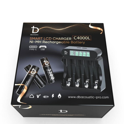 Combo Pin sạc AA micro db acoustic 3300mah, dock sạc db acoustic 4 slot 