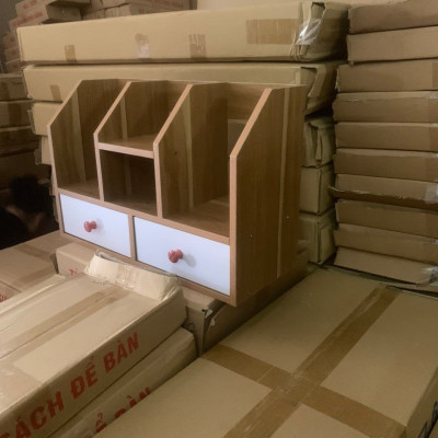 Kệ Sách Để Bàn Chữ H Chắc Chắn, Kèm 2 Ngăn Kéo Cao Cấp - Dễ Lắp Ráp
