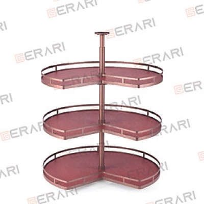 Phụ kiện của tủ áo (Giá để đồ góc 3 tầng bề mặt bọc da cao cấp dòng Mocha thương hiệu Gerari)