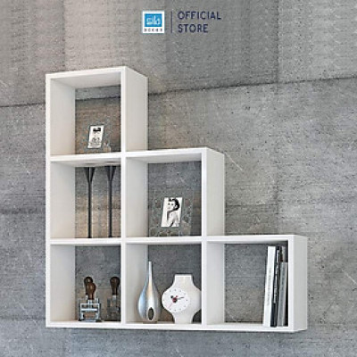 Kệ Gỗ Trang Trí Treo Tường Pilot Màu Trắng SIB Decor KT201