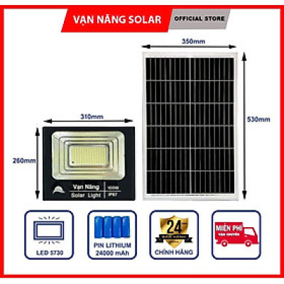 Đèn Pha Năng Lượng Mặt Trời Vạn Năng Solar 100W