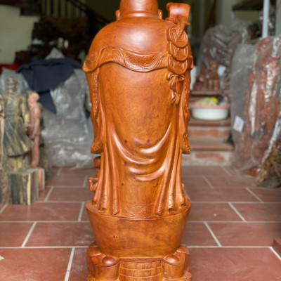 Tượng phật di lặc chúc phúc phong thủy ,tài lộc, bằng gỗ hương đá kt cao 60×20×15cm