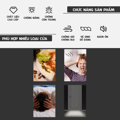 Combo 10 dải thanh nẹp ron xốp đệm giảm chấn bịt kín đáy cửa cản gió cách âm chống bụi bẩn