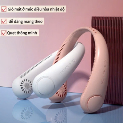 Quạt Đeo Cổ Không Cánh WIND 3D | 3 Cấp Gió Mạnh, Phong Cách Trẻ Trung, Pin Sạc Lithium Ion Loại Tốt