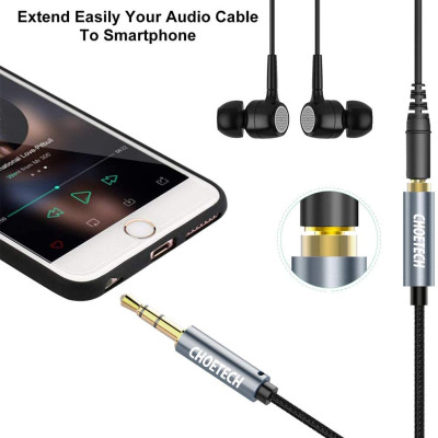 Dây Cáp Nối Dài Âm Thanh 3.5mm Dài 2M CHOETECH AUX001-BK - Hàng Chính Hãng