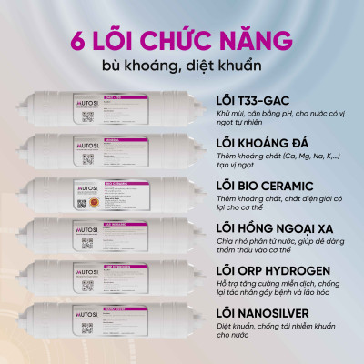 Máy lọc nước nóng lạnh 10 lõi - Hàng chính hãng Mutosi MP-S1011