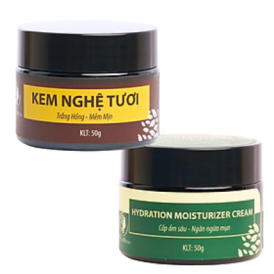 Combo kem dưỡng trắng da ban ngày và ban đêm Wonmom ( 1 Kem nghệ tươi + 1 Kem cấp ẩm )