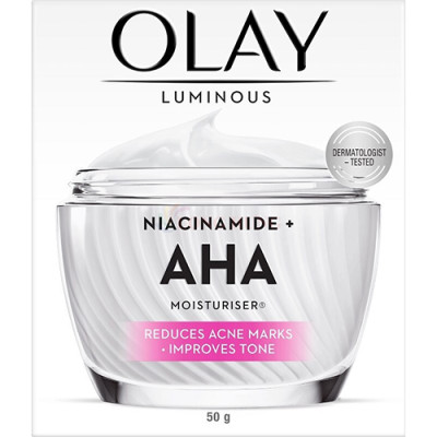 Kem dưỡng trắng da Olay Luminous Niacinamide + AHA Moisturiser (50g) - Hàng chính hãng