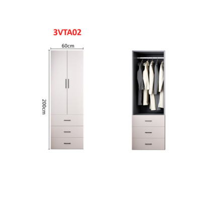 Tủ quần áo thiết kệ hiện đại - Tủ quần áo gỗ MDF 3VTA02A