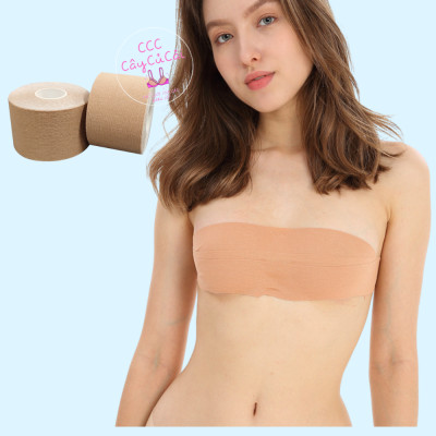 Miếng dán ngực nữ, cuộn băng keo dán ngực 5cm vô hình tiện dụng, tạo khe nâng đỡ vòng 1 chất liệu siêu dính - CCC157