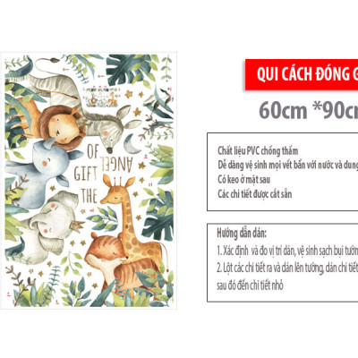 Sticker Giấy Dán Tường Decal Dán tường Mẫu Sở thú ZH023