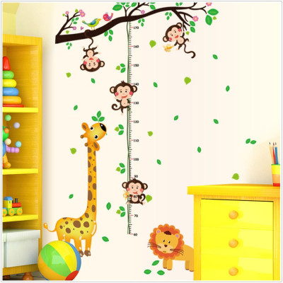 Decal dán tường Thước đo chiều cao khỉ con AmyShop DTD022(150x110cm)