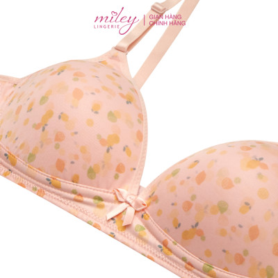 Áo Ngực Nữ Không Gọng Thun Lạnh Mút Mỏng Hoa Văn Active Miley Lingerie - Màu hồng đậm BRM12015