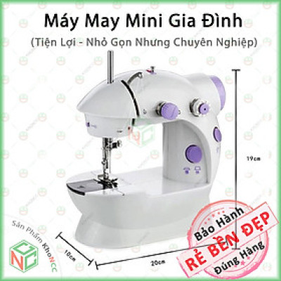 (Loại Tốt) Máy May Mini KhoNCC Hàng Chính Hãng - Dùng Trong Gia Đình Để Bàn Có Đèn Led KhoNCC-KLM-CM202-MM (Màu Trắng)