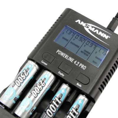 Bộ sạc, xả, đo dung lượng pin AA - AAA ANSMANN PowerLine 4.2 Pro - Hàng Nhập Khẩu
