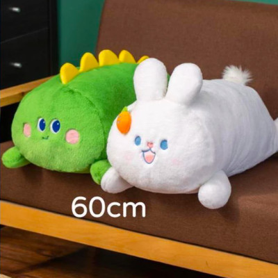 Thú nhồi bông ôm ngủ hình thỏ, khủng long, cáo hồng đáng yêu - Size từ 50cm đến 90cm - Quà tặng gấu bông thỏ lông mịn cho bé.