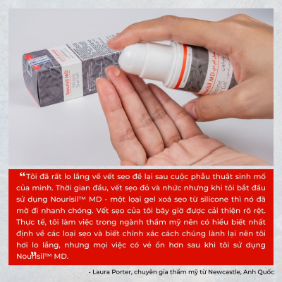 Kem sẹo Nourisil MD cao cấp - Gel sẹo silicone làm mờ và ngăn ngừa sẹo xấu hiệu quả (Chai 10g)