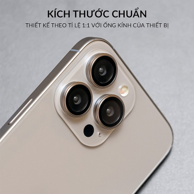 Bộ vòng kính cường lực viền kim loại bảo vệ camera cho iPhone 15 Pro / 15 Pro Max / 15 Plus / iP 15 hiệu Kuzoom AR-LENS độ cứng 9H, chống trầy xước, giữ nguyên chất lượng ảnh chụp - Hàng nhập khẩu