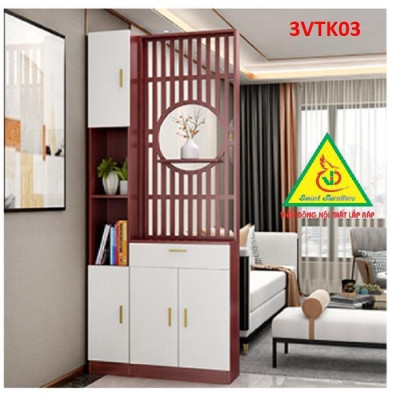 Vách ngăn phòng khách nhà bếp, Tủ kệ vách ngăn phòng 3VTK03A - Nội thất lắp ráp Viễn Đông ADV