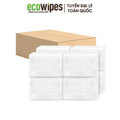 Thùng 08 gói khăn vải khô đa năng cao cấp EcoWipes 250gr/gói (Tổng 2kg) không mùi không cồn an toàn cho bé