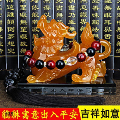 Tỳ hưu phong thủy để bàn size lớn 11*6.5*10.5 cm trang trí không gian xe hơi, bàn làm việc - Chính hãng 