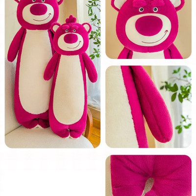 Thú nhồi bông lotso đỏ dáng dài êm mịn - Size từ 70cm đến 110cm- Quà tặng gấu dâu đậm dễ thương - Gối ôm mềm mịn cho bé.