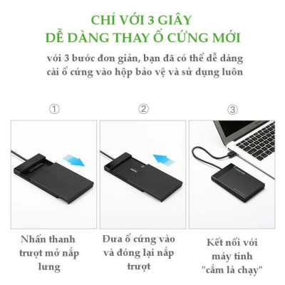 Ugreen UG30848US221TK 30CM dây tích hợp màu Đen Hộp đựng ổ cứng 2.5inch chuẩn SATA - HÀNG CHÍNH HÃNG