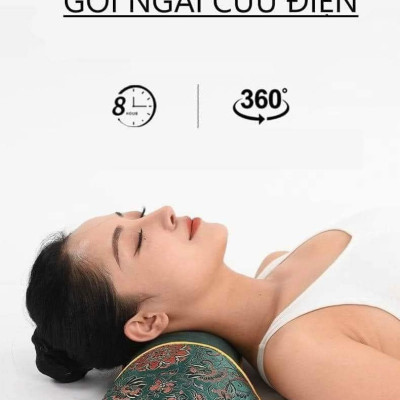 Gối ChườmẤm Cổ Gáy Ngải Cứu, Gối Ngải Cứu Cắm Điện Làm Nóng Cổ Giúp Giảm Đau Vai Gáy, Gối Kê Cổ Thảo Dược