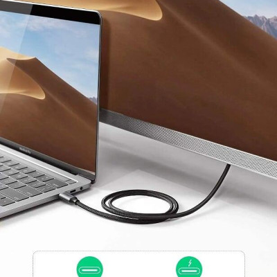 Ugreen UG50571MM142TK 2M màu đen cáp USB type c Thunderbolt 3 ra HDMI 4K 60HZ đầu kim loại - HÀNG CHÍNH HÃNG