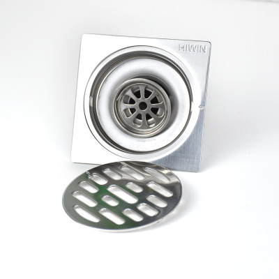 Phễu ga thoát sàn ngăn mùi hôi thoát nước nhanh inox 304 mặt mờ HIWIN FD-4320S