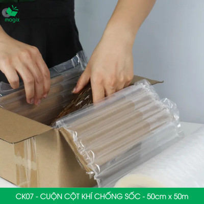 Cuộn cột khí chống sốc - 50cm x 50m - Xốp hơi, đệm hơi đóng gói hàng dễ vỡ - CK07