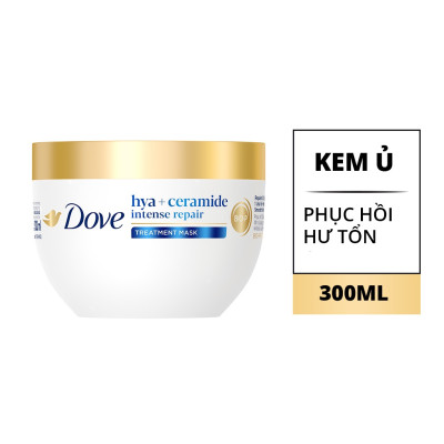 Kem Ủ Tóc Dove Phục Hồi Hư Tổn Hya + Ceramide Intense Repair Treatment Mask 300ml