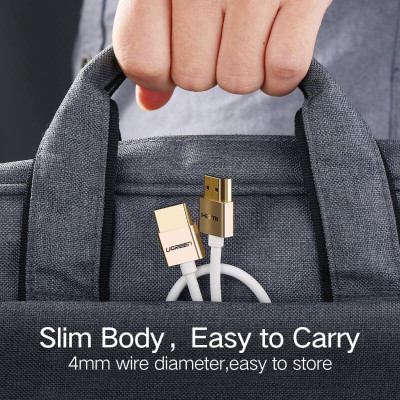 Ugreen UG30476HD117TK 1M màu Bạc Cáp tín hiệu HDMI chuẩn 2.0 sợi siêu nhỏ cao cấp - HÀNG CHÍNH HÃNG