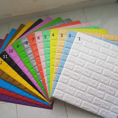 Set 10 tấm xốp dán tường giả gạch dày 5mm cách âm, cách nhiệt(70 x 77 cm)