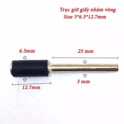 Bộ 5 Cây Trục Giữ Giấy Nhám Vòng Size 3X6.3X12.7MM (nhỏ) Milliken 
