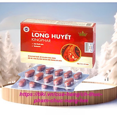 Viên uống Long huyết Kingphar, hộp 20 viên, giúp hoạt huyết, giảm bầm tím, phù nề, do chấn thương mô mềm