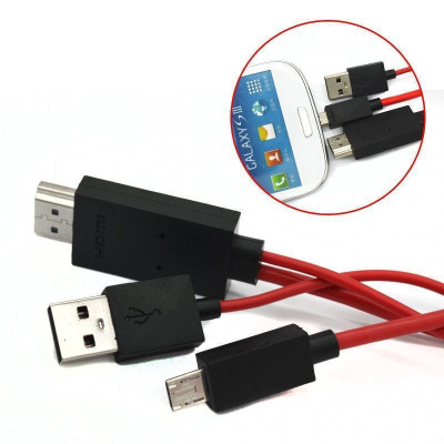 Cáp chuyển tín hiệu từ điện thoại lên tivi HDMI MHL 5 Pin