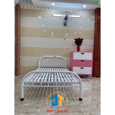 Giường sắt cao cấp mẫu đơn giản 1mx2m - ĐẠI THÀNH