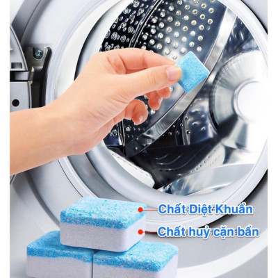 Bộ 6 Viên Tẩy Lồng Máy Giặt Khử Sạch Cặn Bẩn, Khử Mùi Lồng Máy 