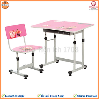 Bàn học sinh tiểu học Xuân Hòa BHS-14-08 chống xước nâng hạ tăng chỉnh chiều cao - Hàng chính hãng