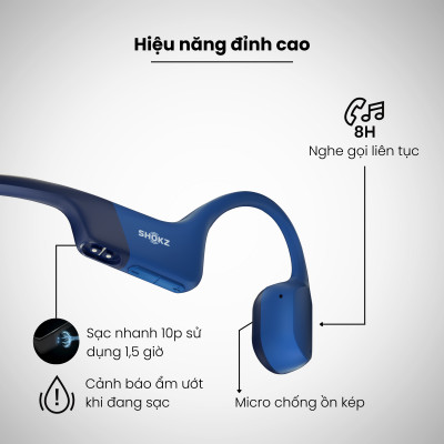 Tai Nghe Bluetooth Thể Thao Dẫn Truyền Âm Thanh Qua Xương SHOKZ OPEN RUN MINI S803 - Hàng Chính Hãng - Kháng nước IP67 - Sạc nhanh- Pin sử dụng trong 8 tiếng