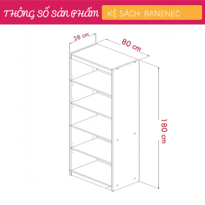 Kệ sách gỗ công nghiệp thiết kế sang trọng SMLIFE Banenec