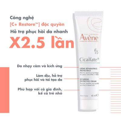 Kem Dưỡng Avène Làm Lành Da Nội Sinh và Ngăn Nhiễm Khuẩn Cicalfate+ Repairing Protective Cream 40ml